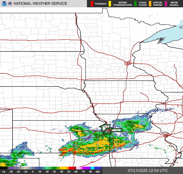 Weather radar map